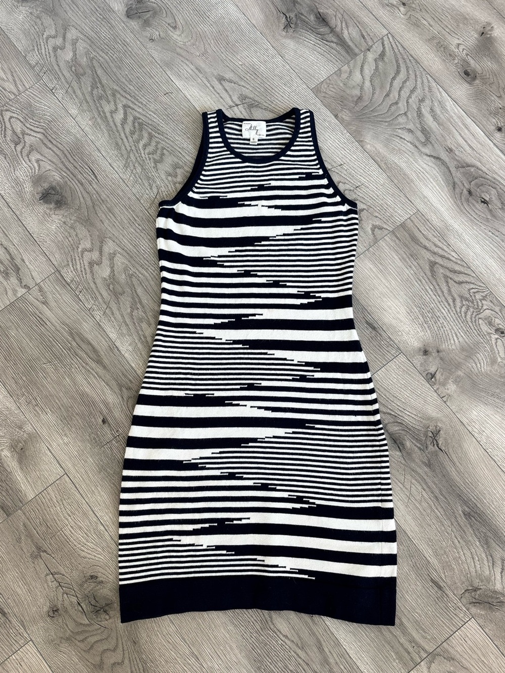 Milly Navy Blue and White Striped Knit Mini Dress - Women’s size Small